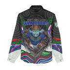 New Zealand Warriors Women Casual Shirt The Scream of Lightning Eyes - Indigenous Dot Ripping Effect