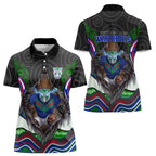 New Zealand Warriors Women Polo Shirt The Scream of Lightning Eyes - Indigenous Dot Ripping Effect