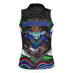New Zealand Warriors Women Sleeveless Polo Shirt The Scream of Lightning Eyes - Indigenous Dot Ripping Effect