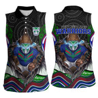 New Zealand Warriors Women Sleeveless Polo Shirt The Scream of Lightning Eyes - Indigenous Dot Ripping Effect