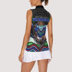 New Zealand Warriors Women Sleeveless Polo Shirt The Scream of Lightning Eyes - Indigenous Dot Ripping Effect