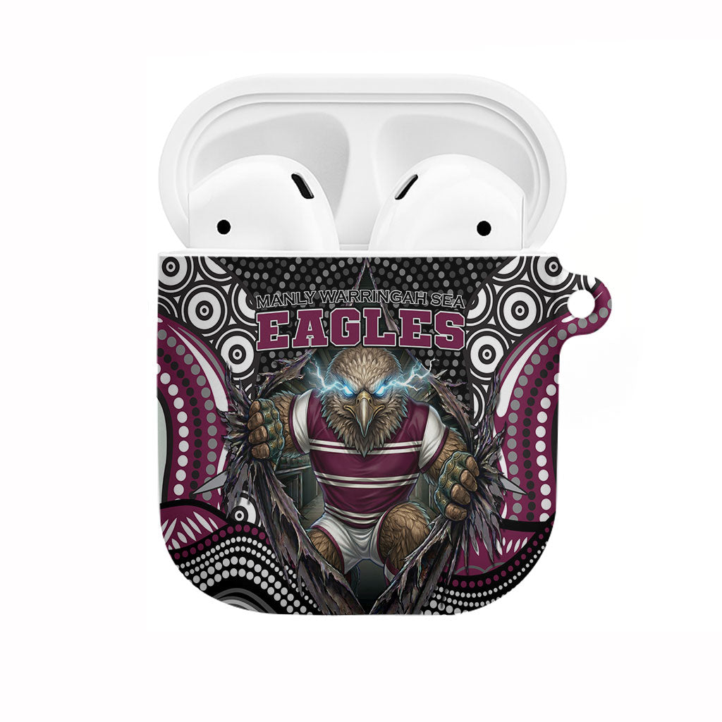 Manly Warringah Sea Eagles AirPods Case The Scream of Lightning Eyes - Indigenous Dot Ripping Effect