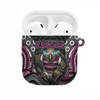 Manly Warringah Sea Eagles AirPods Case The Scream of Lightning Eyes - Indigenous Dot Ripping Effect