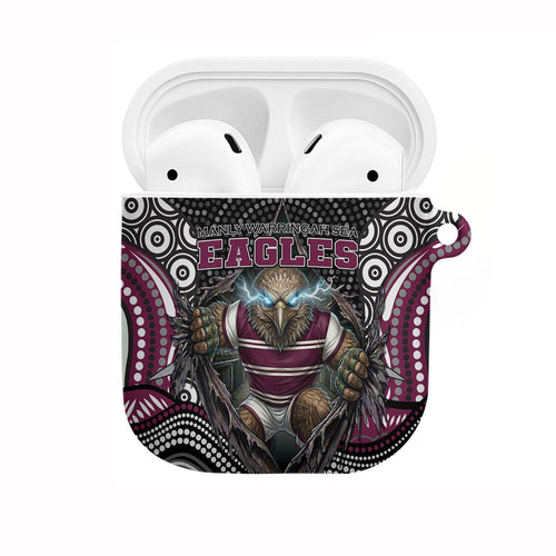 Manly Warringah Sea Eagles AirPods Case The Scream of Lightning Eyes - Indigenous Dot Ripping Effect