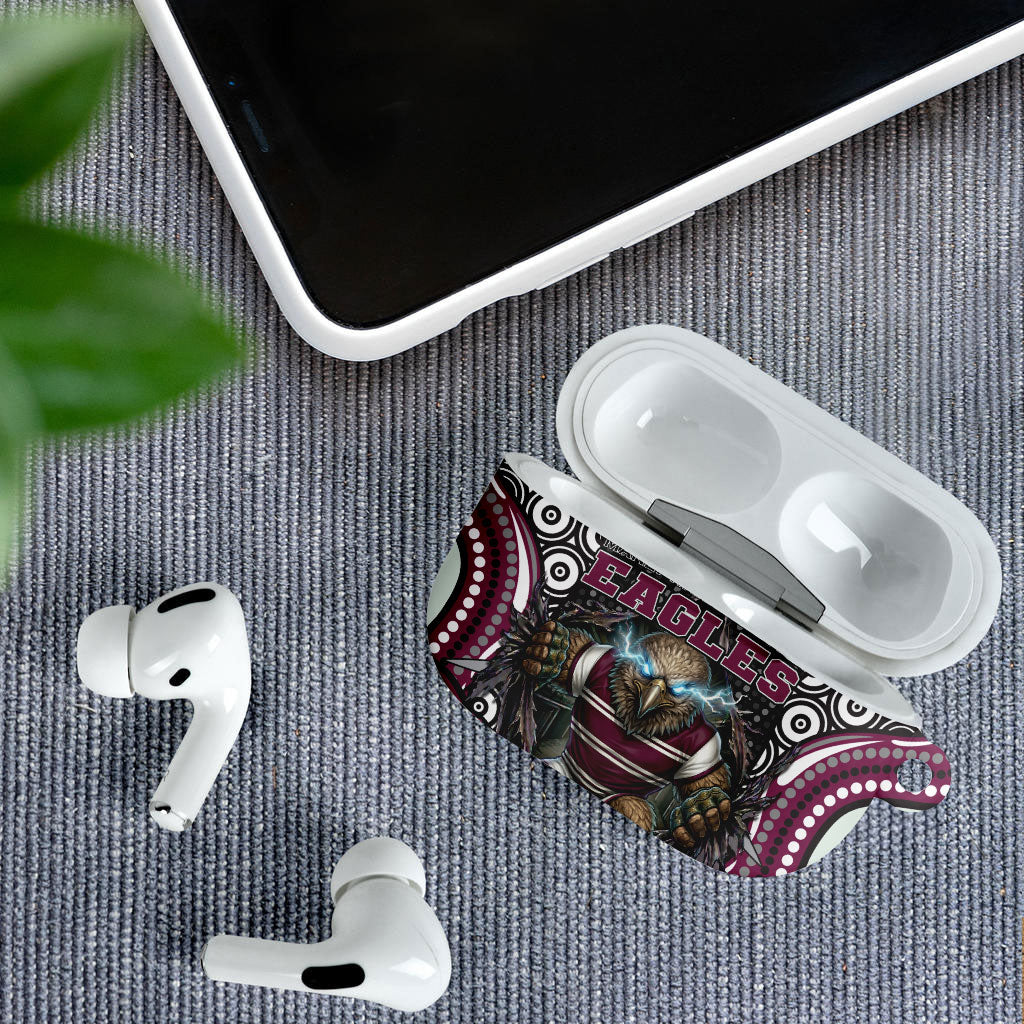 Manly Warringah Sea Eagles AirPods Case The Scream of Lightning Eyes - Indigenous Dot Ripping Effect