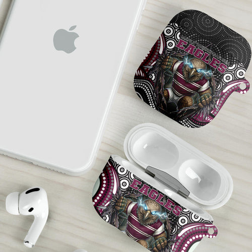 Manly Warringah Sea Eagles AirPods Case The Scream of Lightning Eyes - Indigenous Dot Ripping Effect