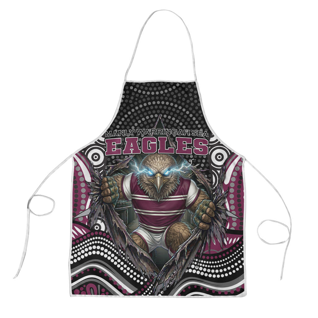 Manly Warringah Sea Eagles Apron The Scream of Lightning Eyes - Indigenous Dot Ripping Effect
