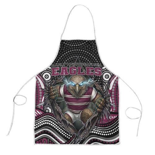 Manly Warringah Sea Eagles Apron The Scream of Lightning Eyes - Indigenous Dot Ripping Effect