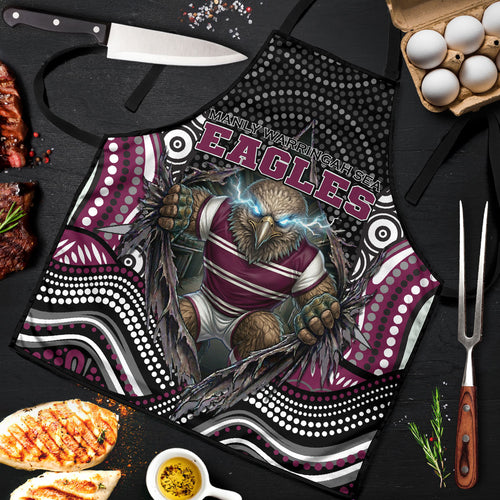 Manly Warringah Sea Eagles Apron The Scream of Lightning Eyes - Indigenous Dot Ripping Effect