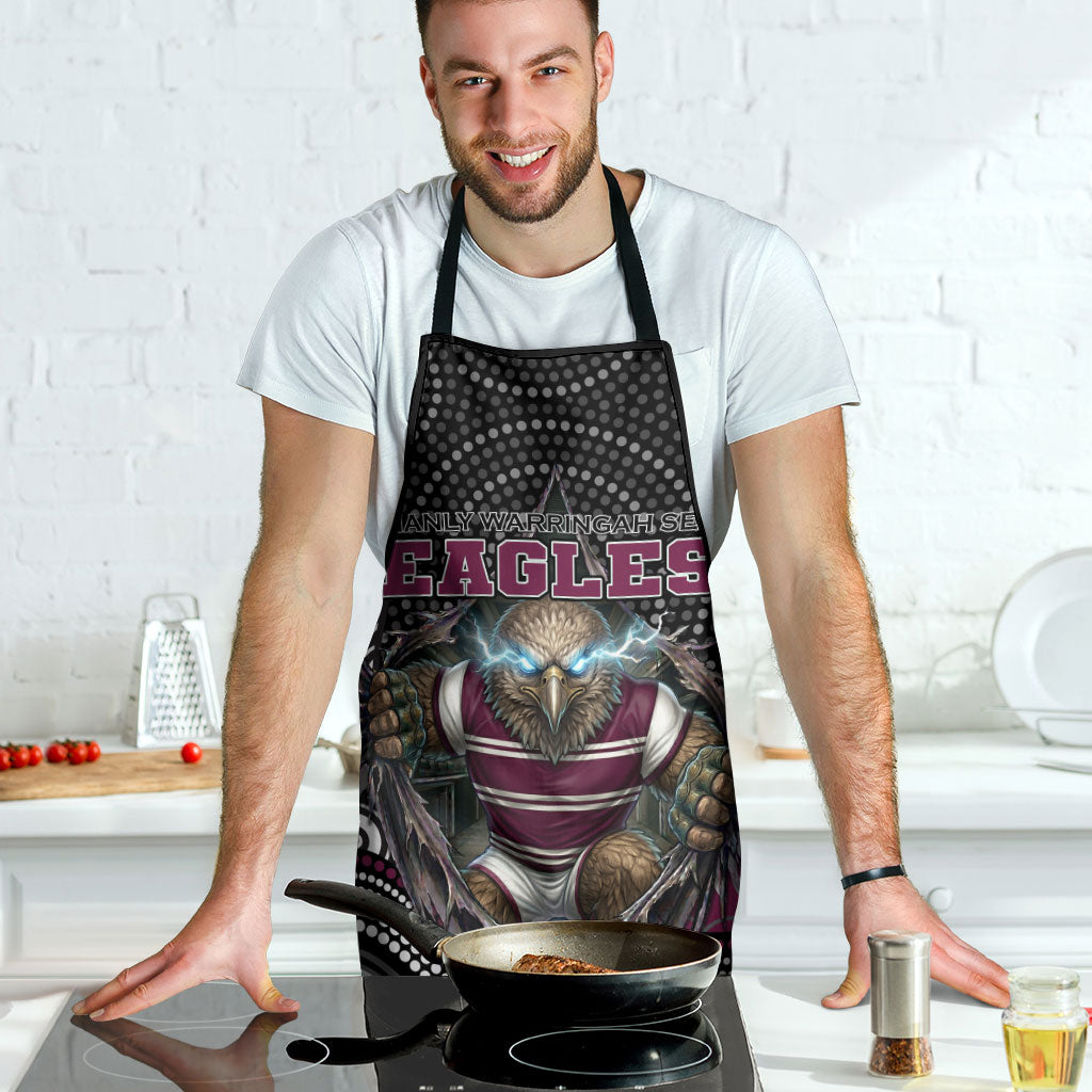 Manly Warringah Sea Eagles Apron The Scream of Lightning Eyes - Indigenous Dot Ripping Effect