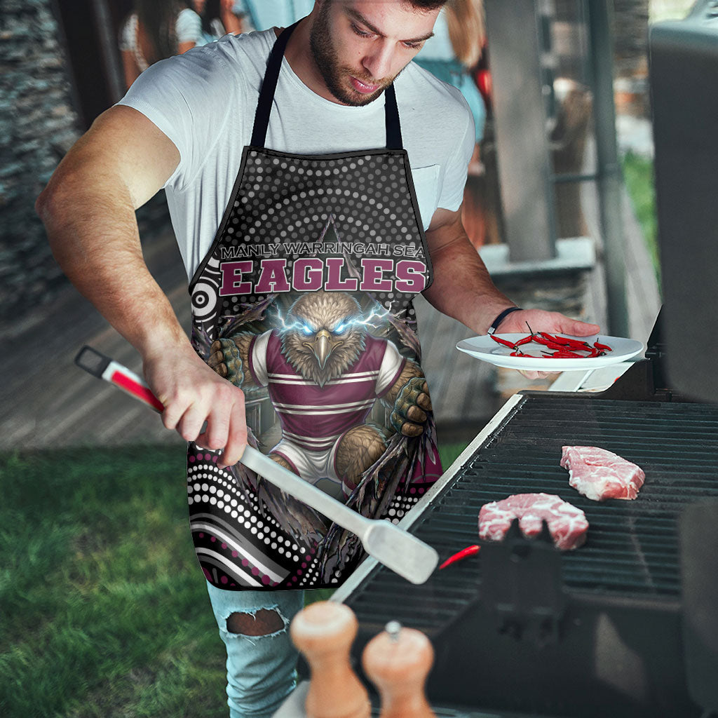 Manly Warringah Sea Eagles Apron The Scream of Lightning Eyes - Indigenous Dot Ripping Effect