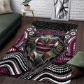 Manly Warringah Sea Eagles Area Rug The Scream of Lightning Eyes - Indigenous Dot Ripping Effect