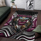 Manly Warringah Sea Eagles Area Rug The Scream of Lightning Eyes - Indigenous Dot Ripping Effect