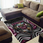 Manly Warringah Sea Eagles Area Rug The Scream of Lightning Eyes - Indigenous Dot Ripping Effect