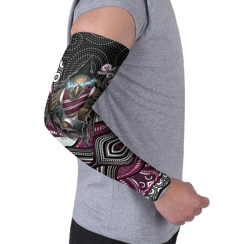 Manly Warringah Sea Eagles Arm Sleeves The Scream of Lightning Eyes - Indigenous Dot Ripping Effect