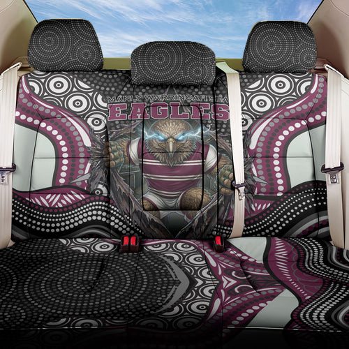 Manly Warringah Sea Eagles Back Car Seat Cover The Scream of Lightning Eyes - Indigenous Dot Ripping Effect