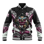 Manly Warringah Sea Eagles Baseball Jacket The Scream of Lightning Eyes - Indigenous Dot Ripping Effect