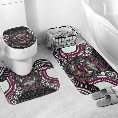 Manly Warringah Sea Eagles Bathroom Set The Scream of Lightning Eyes - Indigenous Dot Ripping Effect