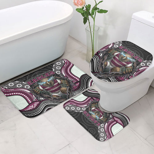 Manly Warringah Sea Eagles Bathroom Set The Scream of Lightning Eyes - Indigenous Dot Ripping Effect