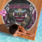 Manly Warringah Sea Eagles Beach Blanket The Scream of Lightning Eyes - Indigenous Dot Ripping Effect