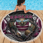 Manly Warringah Sea Eagles Beach Blanket The Scream of Lightning Eyes - Indigenous Dot Ripping Effect