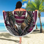 Manly Warringah Sea Eagles Beach Blanket The Scream of Lightning Eyes - Indigenous Dot Ripping Effect