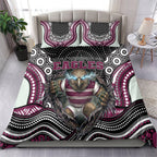Manly Warringah Sea Eagles Bedding Set The Scream of Lightning Eyes - Indigenous Dot Ripping Effect