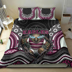 Manly Warringah Sea Eagles Bedding Set The Scream of Lightning Eyes - Indigenous Dot Ripping Effect