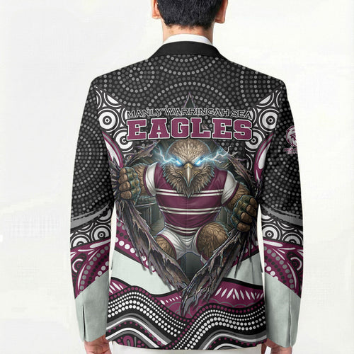 Manly Warringah Sea Eagles Blazer The Scream of Lightning Eyes - Indigenous Dot Ripping Effect