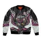 Manly Warringah Sea Eagles Bomber Jacket The Scream of Lightning Eyes - Indigenous Dot Ripping Effect
