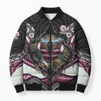 Manly Warringah Sea Eagles Bomber Puffer Jacket The Scream of Lightning Eyes - Indigenous Dot Ripping Effect