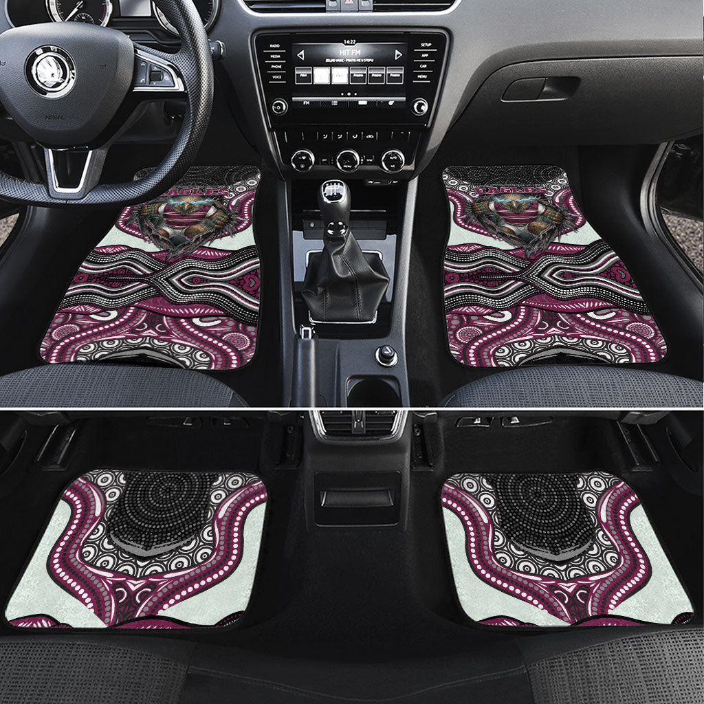 Manly Warringah Sea Eagles Car Mats The Scream of Lightning Eyes - Indigenous Dot Ripping Effect