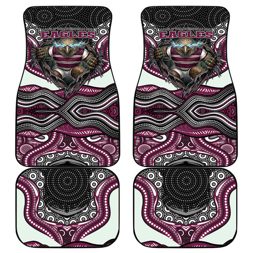 Manly Warringah Sea Eagles Car Mats The Scream of Lightning Eyes - Indigenous Dot Ripping Effect