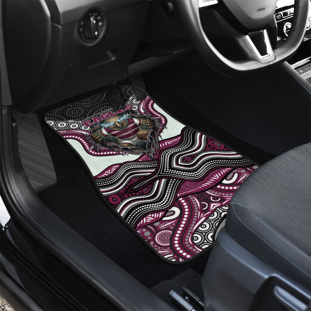 Manly Warringah Sea Eagles Car Mats The Scream of Lightning Eyes - Indigenous Dot Ripping Effect