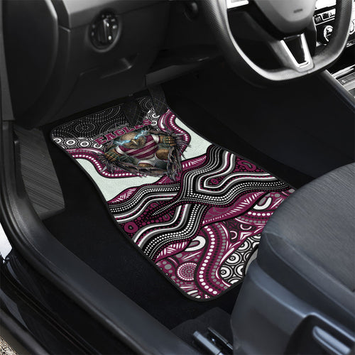 Manly Warringah Sea Eagles Car Mats The Scream of Lightning Eyes - Indigenous Dot Ripping Effect
