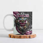 Manly Warringah Sea Eagles Ceramic Mug The Scream of Lightning Eyes - Indigenous Dot Ripping Effect