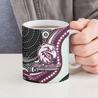 Manly Warringah Sea Eagles Ceramic Mug The Scream of Lightning Eyes - Indigenous Dot Ripping Effect