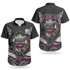 Manly Warringah Sea Eagles Couples Matching Mermaid Dress and Hawaiian Shirt The Scream of Lightning Eyes - Indigenous Dot Ripping Effect