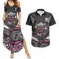 Manly Warringah Sea Eagles Couples Matching Summer Maxi Dress and Hawaiian Shirt The Scream of Lightning Eyes - Indigenous Dot Ripping Effect