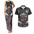 Manly Warringah Sea Eagles Couples Matching Tank Maxi Dress and Hawaiian Shirt The Scream of Lightning Eyes - Indigenous Dot Ripping Effect