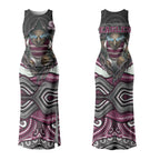 Manly Warringah Sea Eagles Couples Matching Tank Maxi Dress and Long Sleeve Button Shirt The Scream of Lightning Eyes - Indigenous Dot Ripping Effect