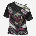 Manly Warringah Sea Eagles Cross Shoulder Shirt The Scream of Lightning Eyes - Indigenous Dot Ripping Effect