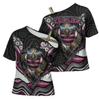 Manly Warringah Sea Eagles Cross Shoulder Shirt The Scream of Lightning Eyes - Indigenous Dot Ripping Effect