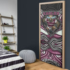 Manly Warringah Sea Eagles Door Cover The Scream of Lightning Eyes - Indigenous Dot Ripping Effect