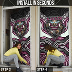 Manly Warringah Sea Eagles Door Cover The Scream of Lightning Eyes - Indigenous Dot Ripping Effect