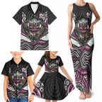 Manly Warringah Sea Eagles Family Matching Tank Maxi Dress and Hawaiian Shirt The Scream of Lightning Eyes - Indigenous Dot Ripping Effect