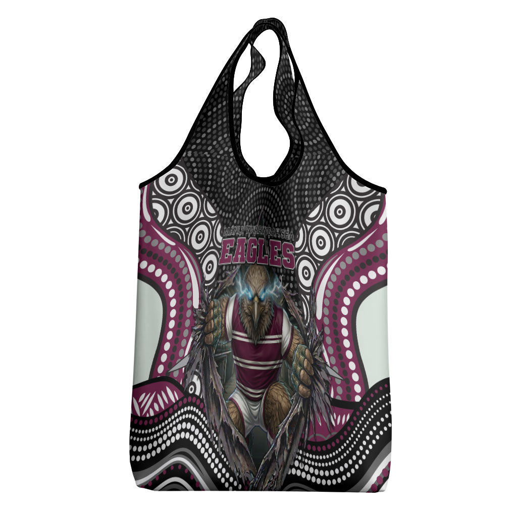 Manly Warringah Sea Eagles Grocery Bag The Scream of Lightning Eyes - Indigenous Dot Ripping Effect
