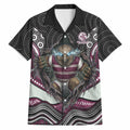 Manly Warringah Sea Eagles Hawaiian Shirt The Scream of Lightning Eyes - Indigenous Dot Ripping Effect