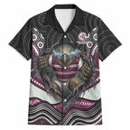 Manly Warringah Sea Eagles Hawaiian Shirt The Scream of Lightning Eyes - Indigenous Dot Ripping Effect