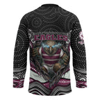 Manly Warringah Sea Eagles Hockey Jersey The Scream of Lightning Eyes - Indigenous Dot Ripping Effect